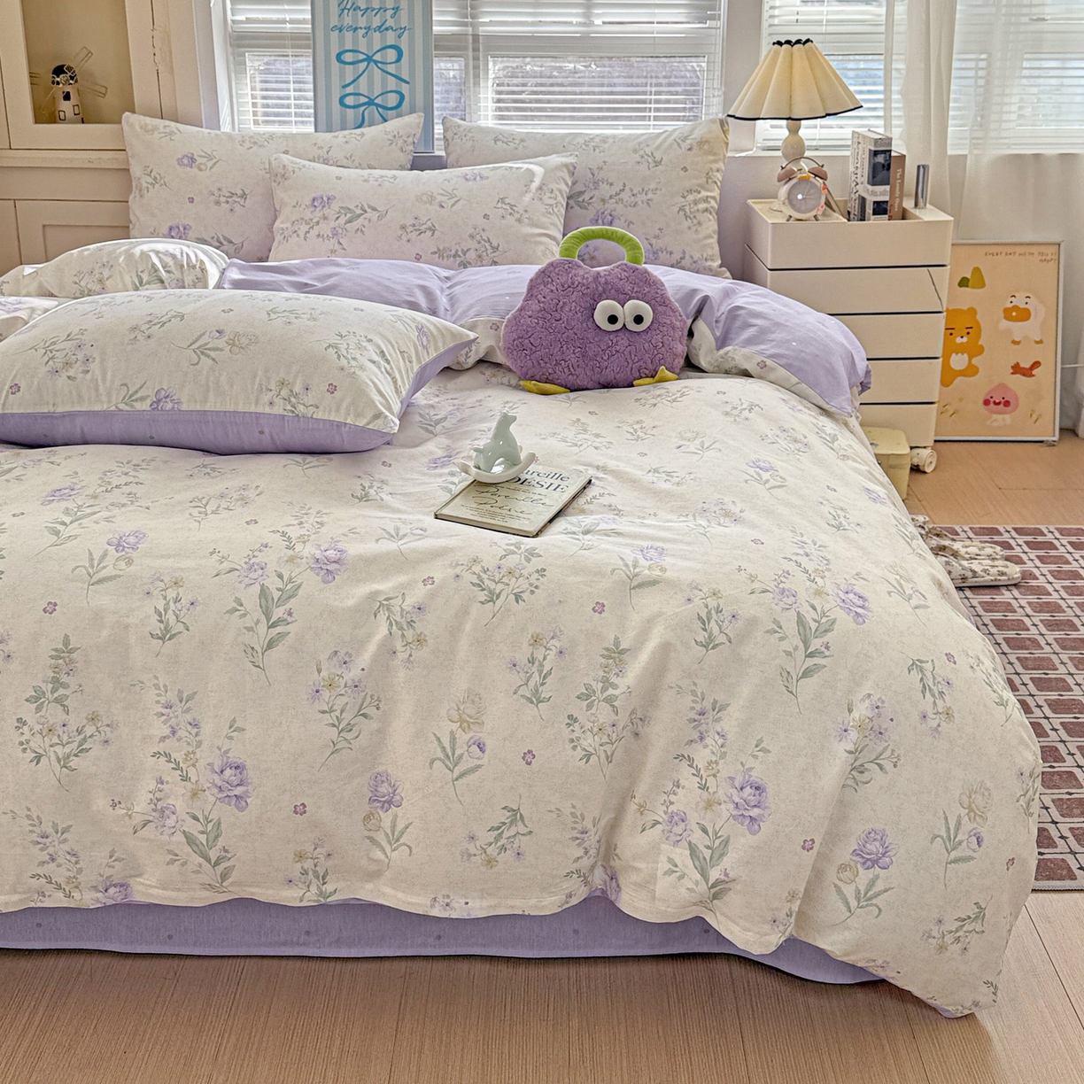 91家纺网 家纺一手货源 找家纺 名品家纺 2026新款100%纯棉四件套系列 芜晴花