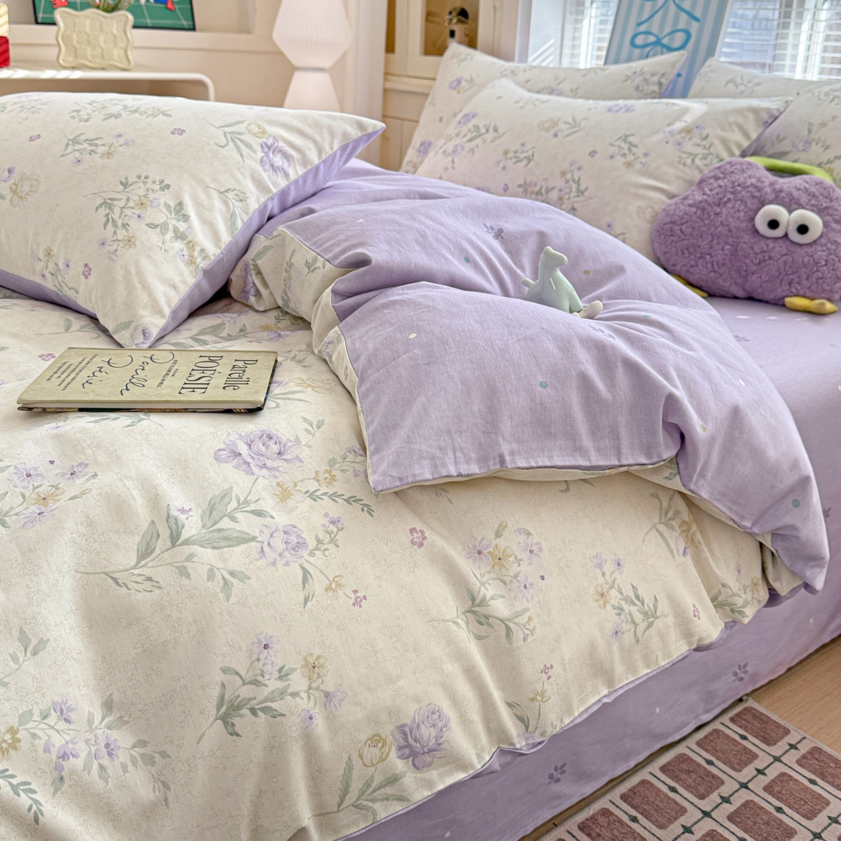 91家纺网 家纺一手货源 找家纺 名品家纺 2026新款100%纯棉四件套系列 芜晴花