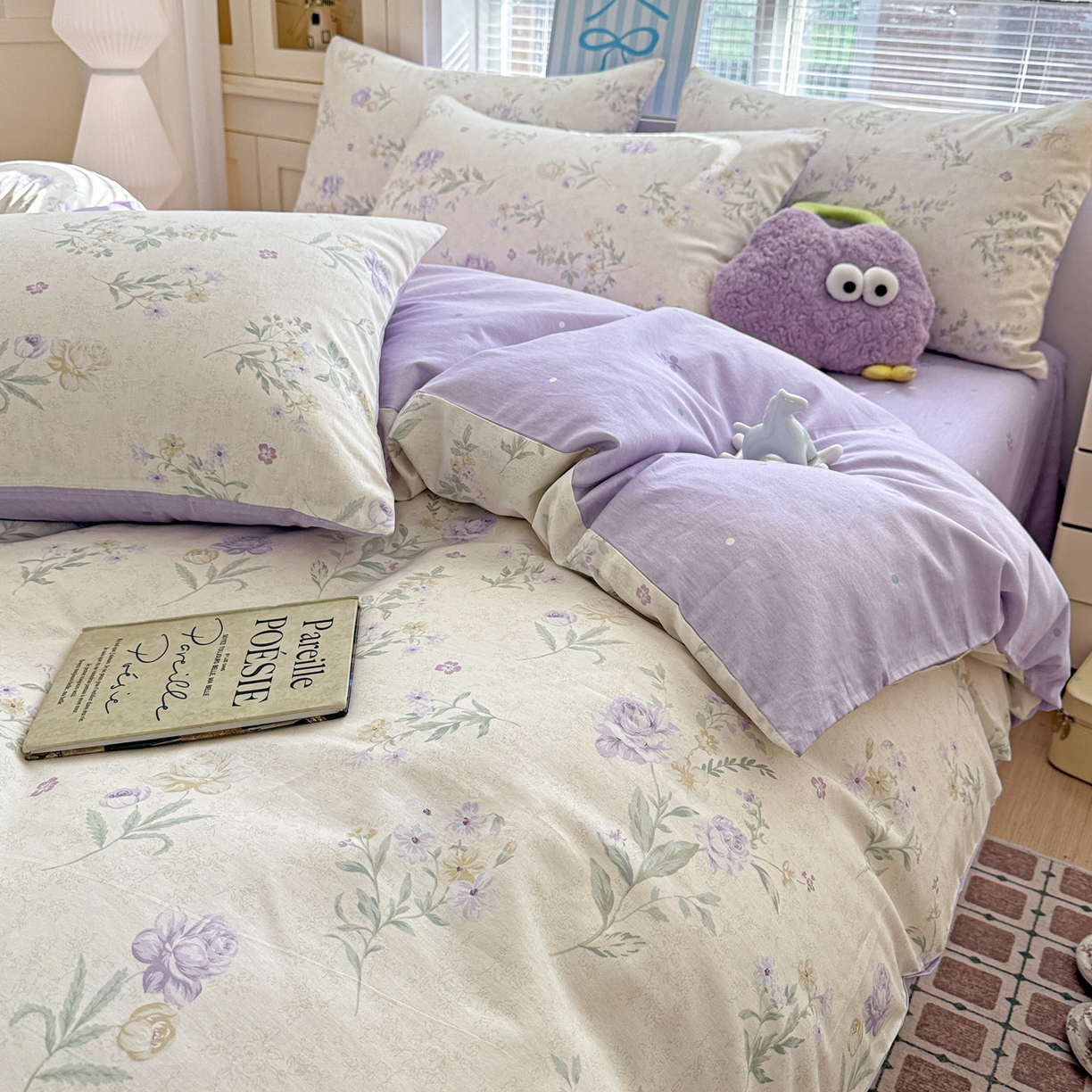 91家纺网 家纺一手货源 找家纺 名品家纺 2026新款100%纯棉四件套系列 芜晴花