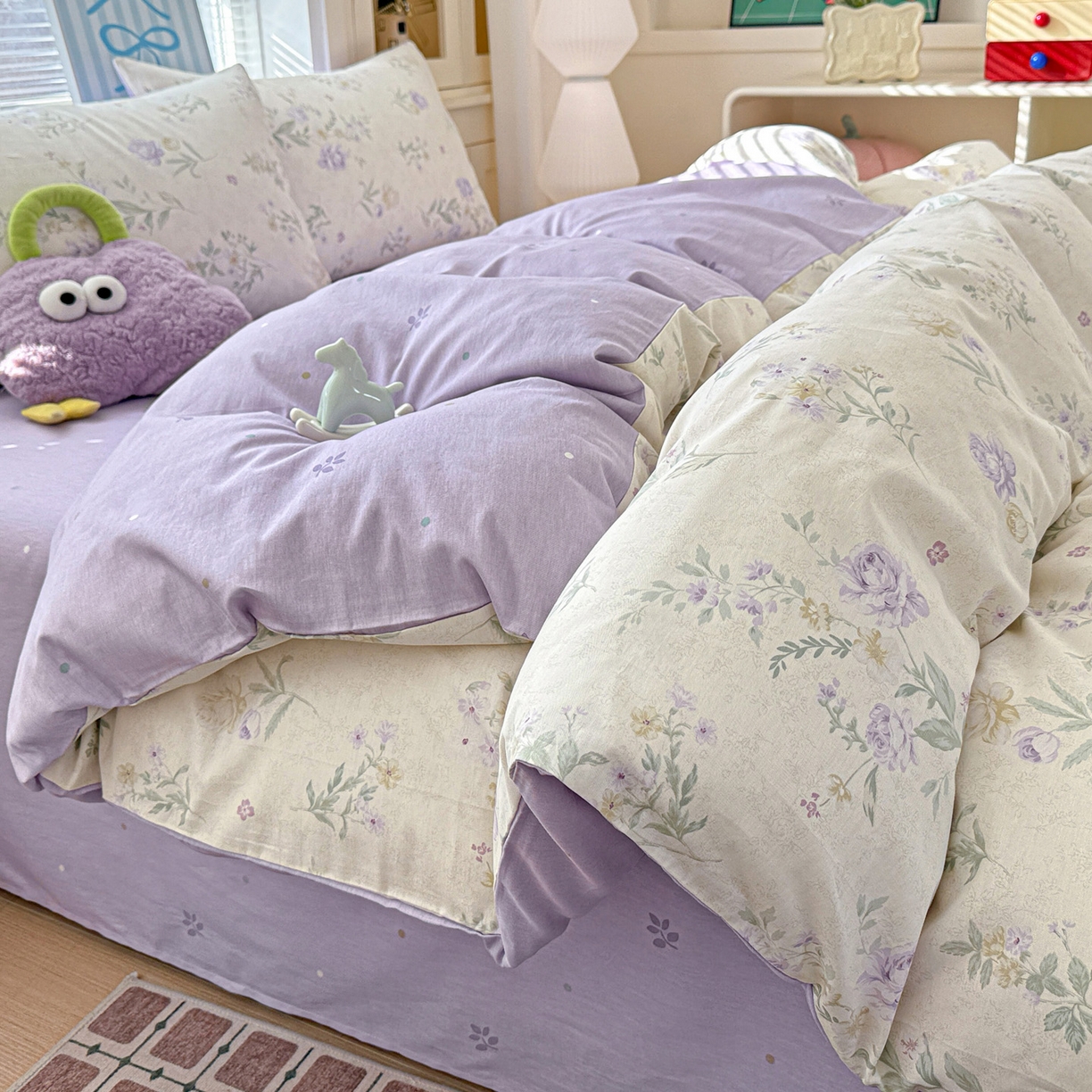 91家纺网 家纺一手货源 找家纺 名品家纺 2026新款100%纯棉四件套系列 芜晴花