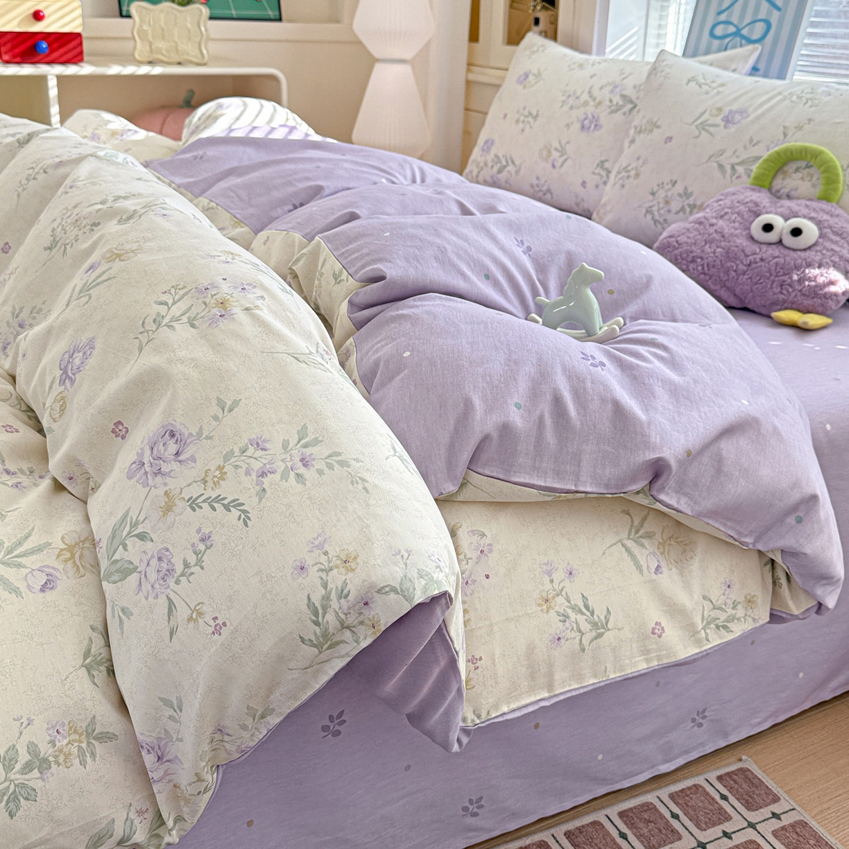 91家纺网 家纺一手货源 找家纺 名品家纺 2026新款100%纯棉四件套系列 芜晴花