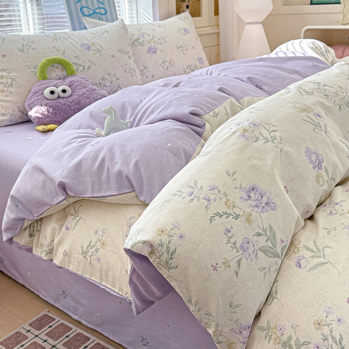 91家纺网 家纺一手货源 找家纺 名品家纺 2026新款100%纯棉四件套系列 芜晴花