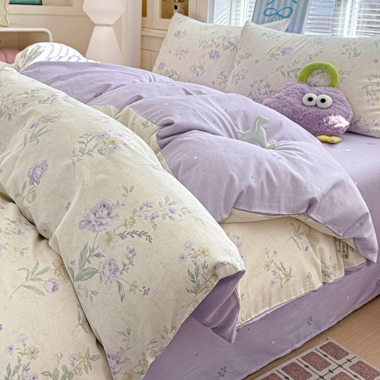 91家纺网 家纺一手货源 找家纺 名品家纺 2026新款100%纯棉四件套系列 芜晴花