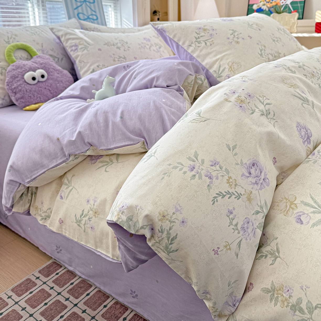 91家纺网 家纺一手货源 找家纺 名品家纺 2026新款100%纯棉四件套系列 芜晴花