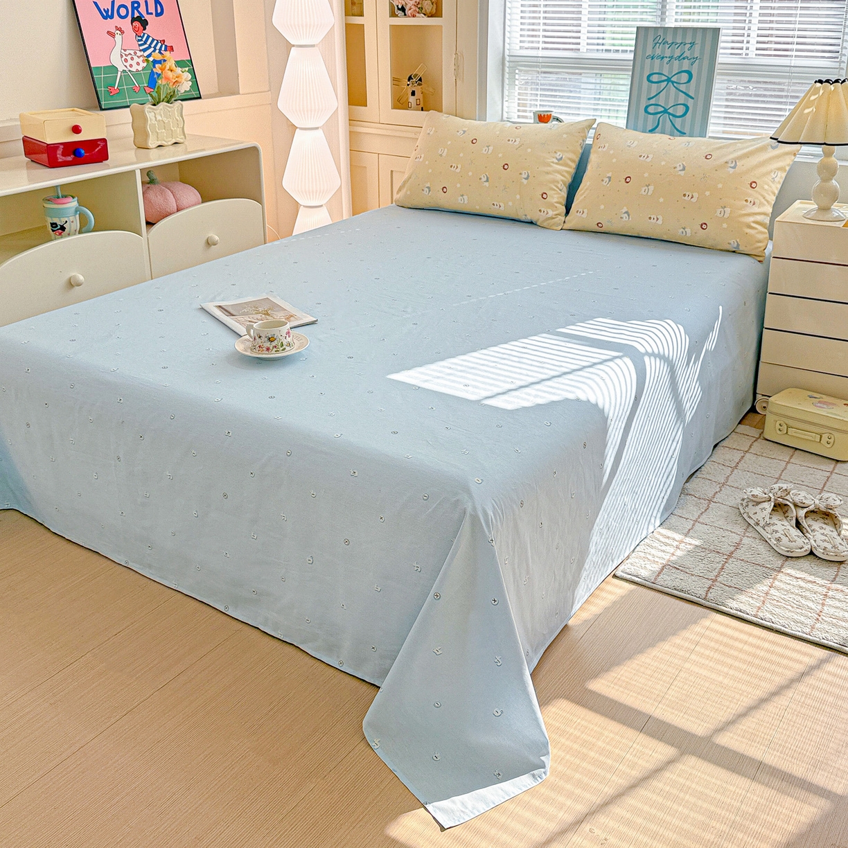 91家纺网 家纺一手货源 找家纺 名品家纺 2026新款100%纯棉四件套系列 星愿汪汪