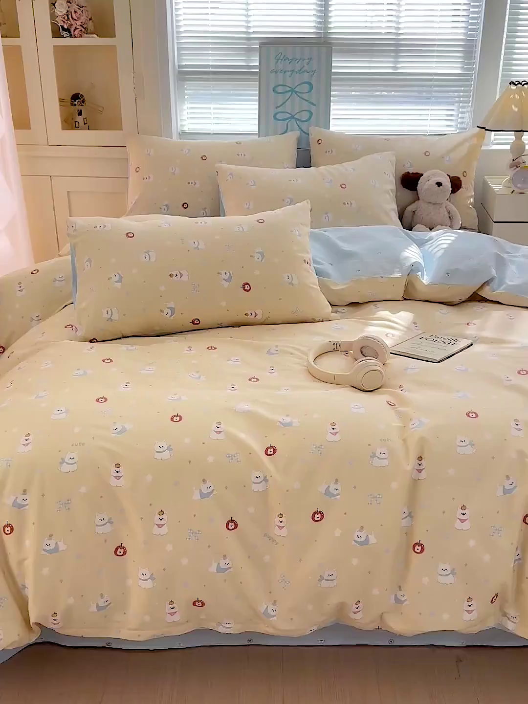 91家纺网 家纺一手货源 找家纺 名品家纺 2026新款100%纯棉四件套系列 星愿汪汪