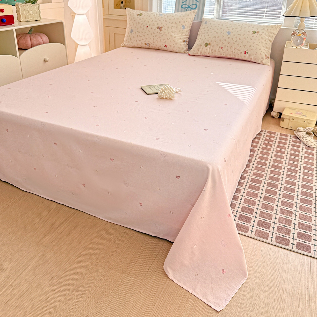 91家纺网 家纺一手货源 找家纺 名品家纺 2026新款100%纯棉四件套系列 樱桃小熊