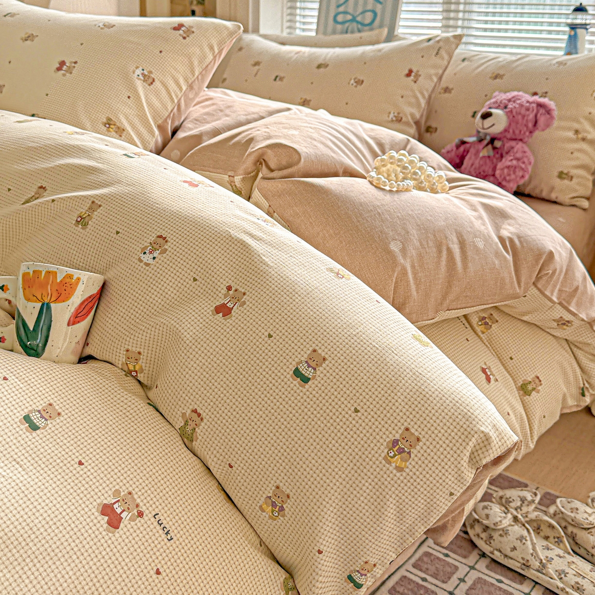 名品家纺 2026新款100%纯棉四件套系列 爪爪家族