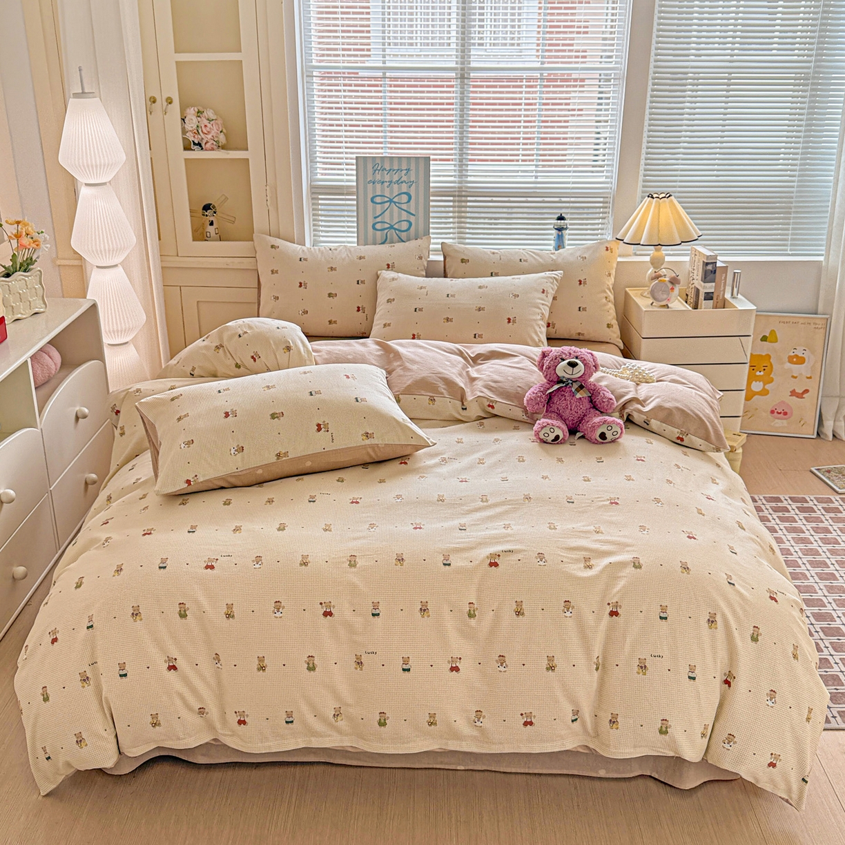 91家纺网 家纺一手货源 找家纺 名品家纺 2026新款100%纯棉四件套系列 爪爪家族