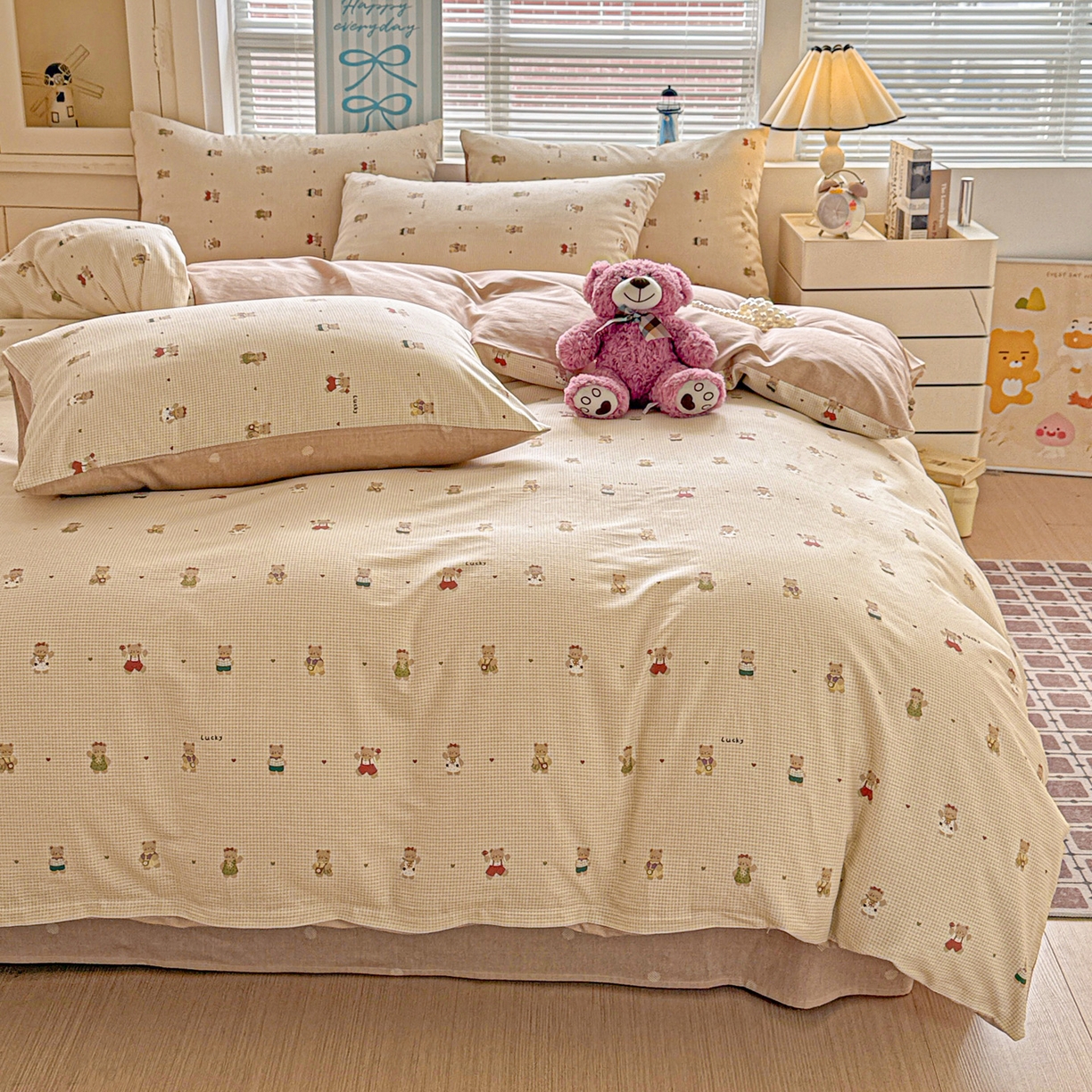 91家纺网 家纺一手货源 找家纺 名品家纺 2026新款100%纯棉四件套系列 爪爪家族