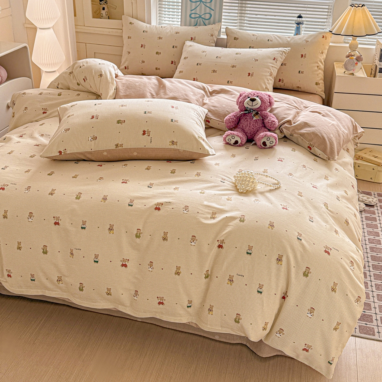 91家纺网 家纺一手货源 找家纺 名品家纺 2026新款100%纯棉四件套系列 爪爪家族