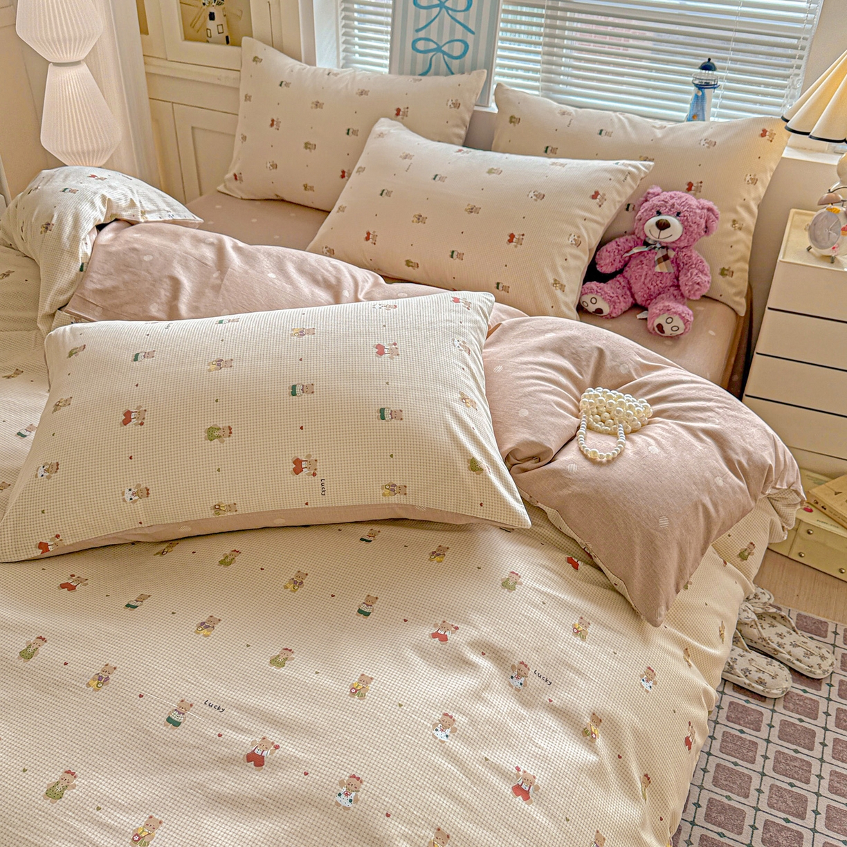 91家纺网 家纺一手货源 找家纺 名品家纺 2026新款100%纯棉四件套系列 爪爪家族