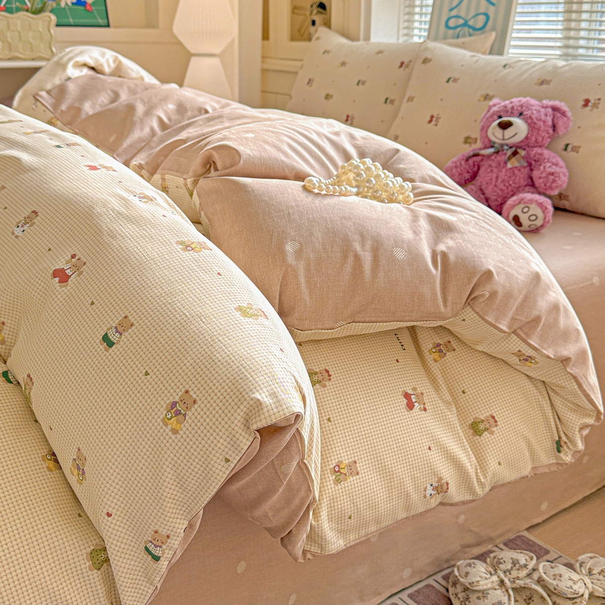 91家纺网 家纺一手货源 找家纺 名品家纺 2026新款100%纯棉四件套系列 爪爪家族