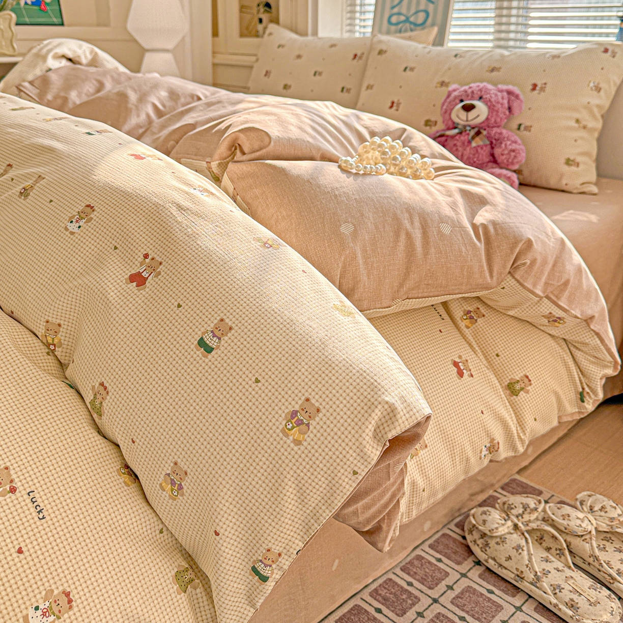 91家纺网 家纺一手货源 找家纺 名品家纺 2026新款100%纯棉四件套系列 爪爪家族