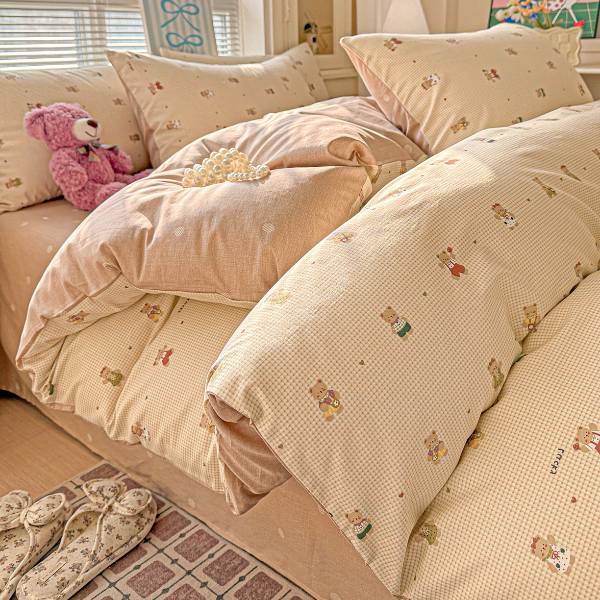 91家纺网 家纺一手货源 找家纺 名品家纺 2026新款100%纯棉四件套系列 爪爪家族