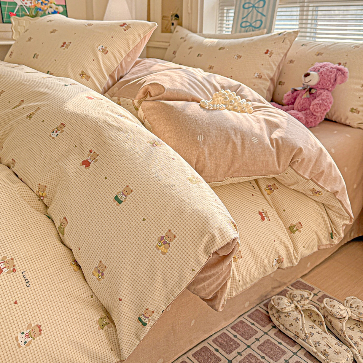 91家纺网 家纺一手货源 找家纺 名品家纺 2026新款100%纯棉四件套系列 爪爪家族