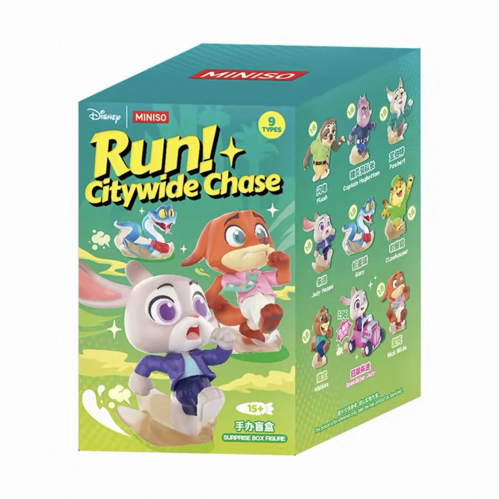 91家纺网 家纺一手货源 找家纺 【12.28周日秒杀九人助力0.01带回家】名创优品疯狂动物城 全城追击系列首盒,【Run! 全城追击系列】单盒随机1款