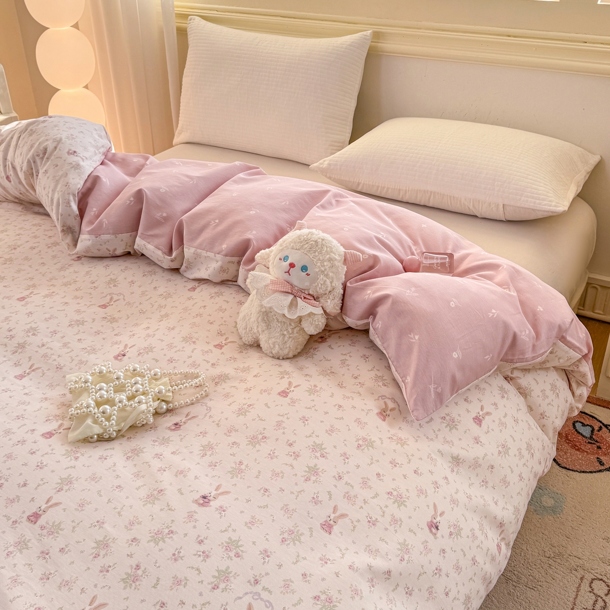 91家纺网 家纺一手货源 找家纺 名品家纺 2026新款100%纯棉单被套系列 布拉格兔兔