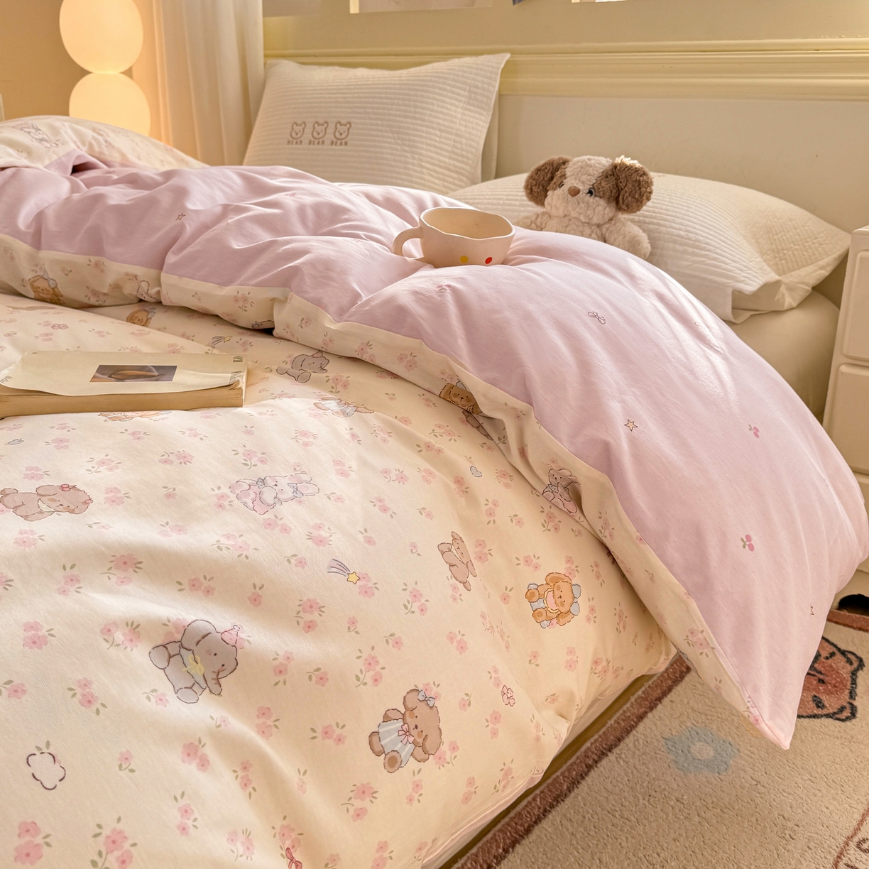 91家纺网 家纺一手货源 找家纺 名品家纺 2026新款100%纯棉单被套系列 春日来信