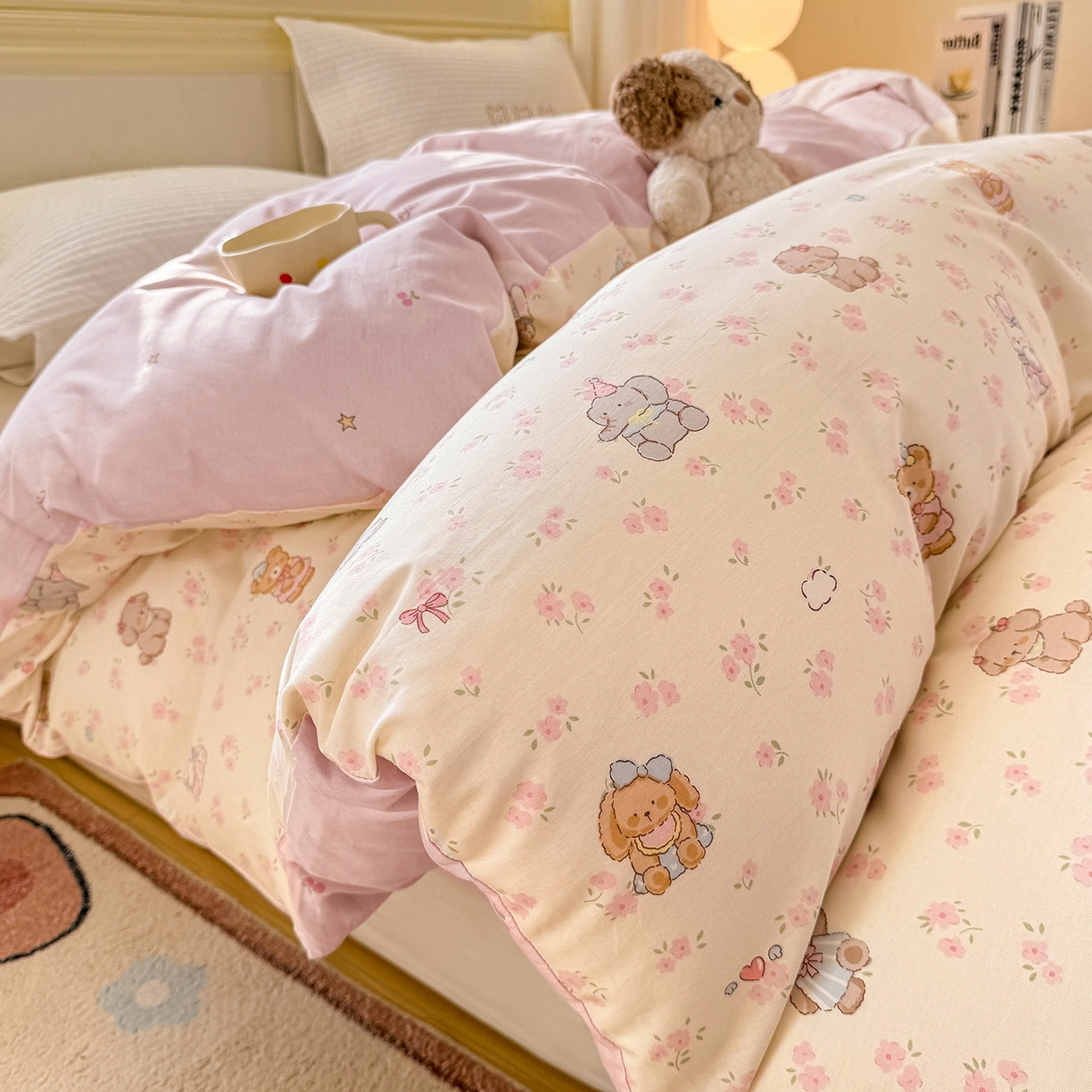 91家纺网 家纺一手货源 找家纺 名品家纺 2026新款100%纯棉单被套系列 春日来信