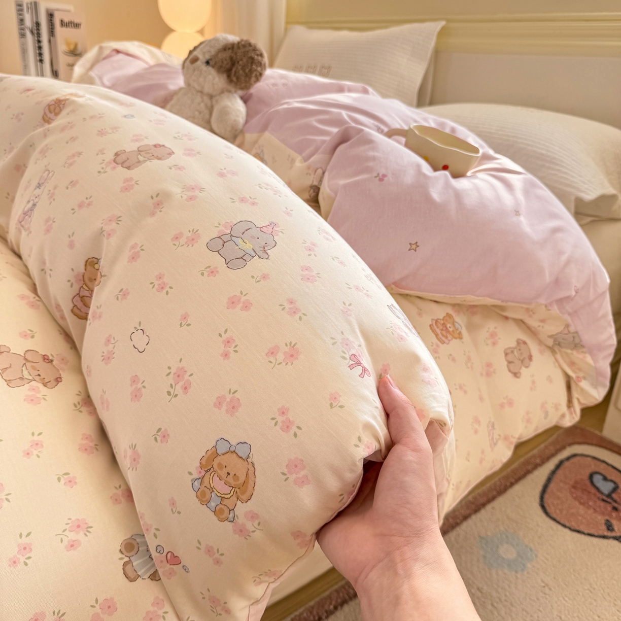 91家纺网 家纺一手货源 找家纺 名品家纺 2026新款100%纯棉单被套系列 春日来信