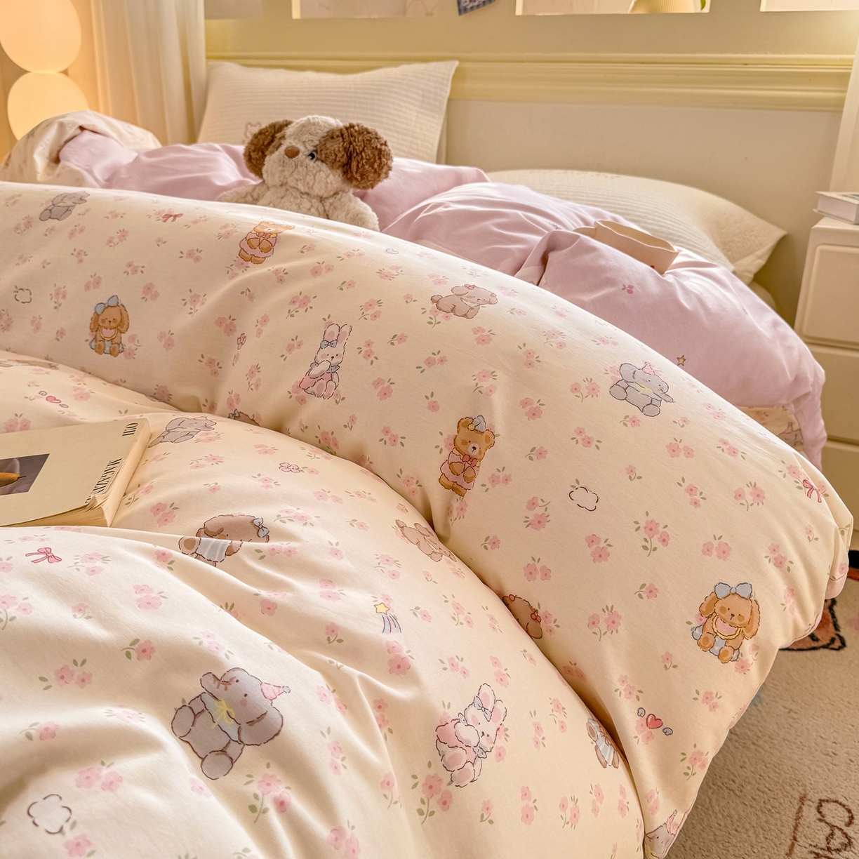 91家纺网 家纺一手货源 找家纺 名品家纺 2026新款100%纯棉单被套系列 春日来信