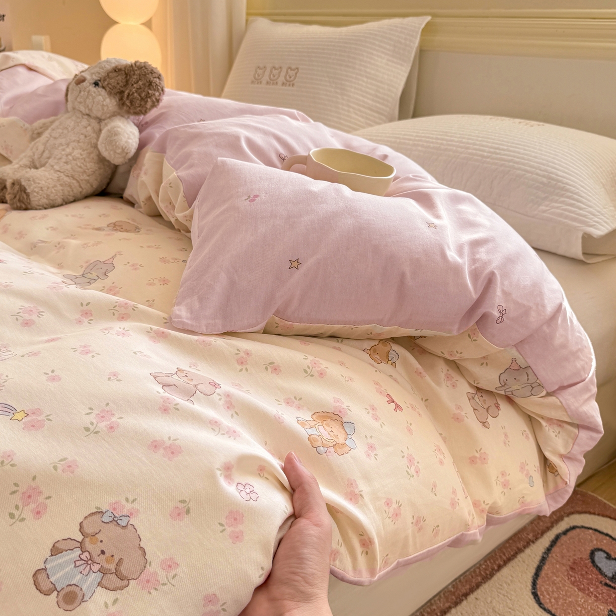 91家纺网 家纺一手货源 找家纺 名品家纺 2026新款100%纯棉单被套系列 春日来信