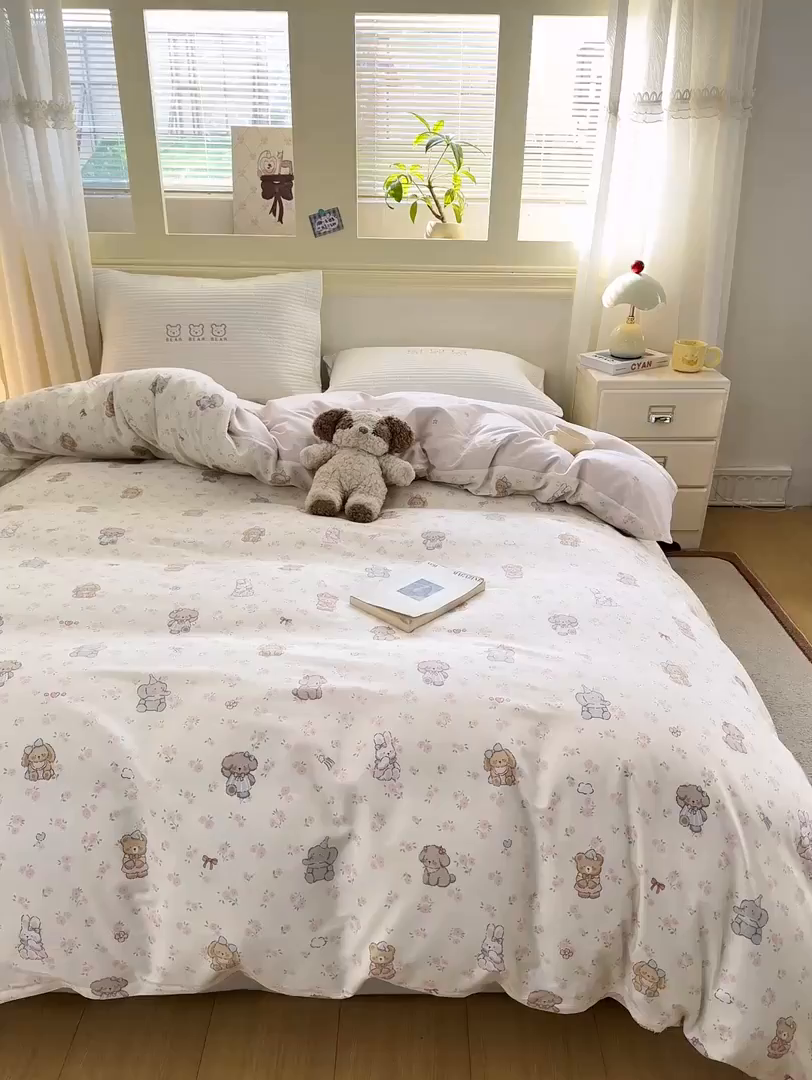 91家纺网 家纺一手货源 找家纺 名品家纺 2026新款100%纯棉单被套系列 春日来信