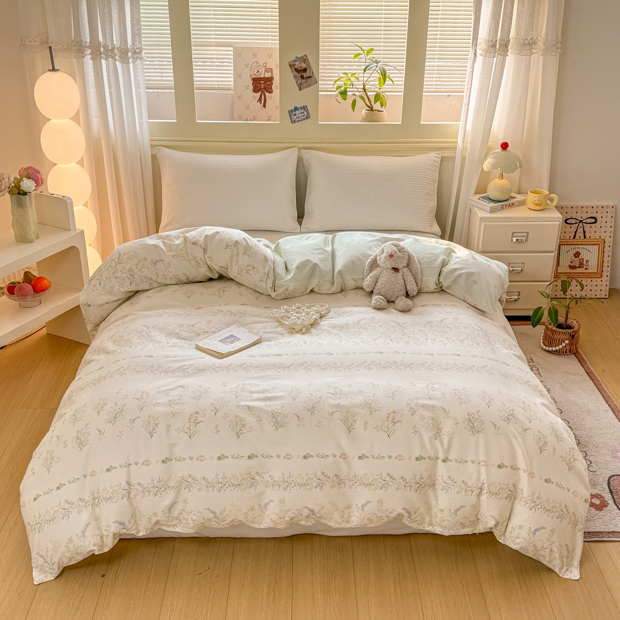 91家纺网 家纺一手货源 找家纺 名品家纺 2026新款100%纯棉单被套系列 春野絮语