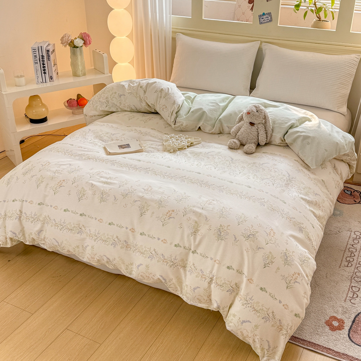 91家纺网 家纺一手货源 找家纺 名品家纺 2026新款100%纯棉单被套系列 春野絮语