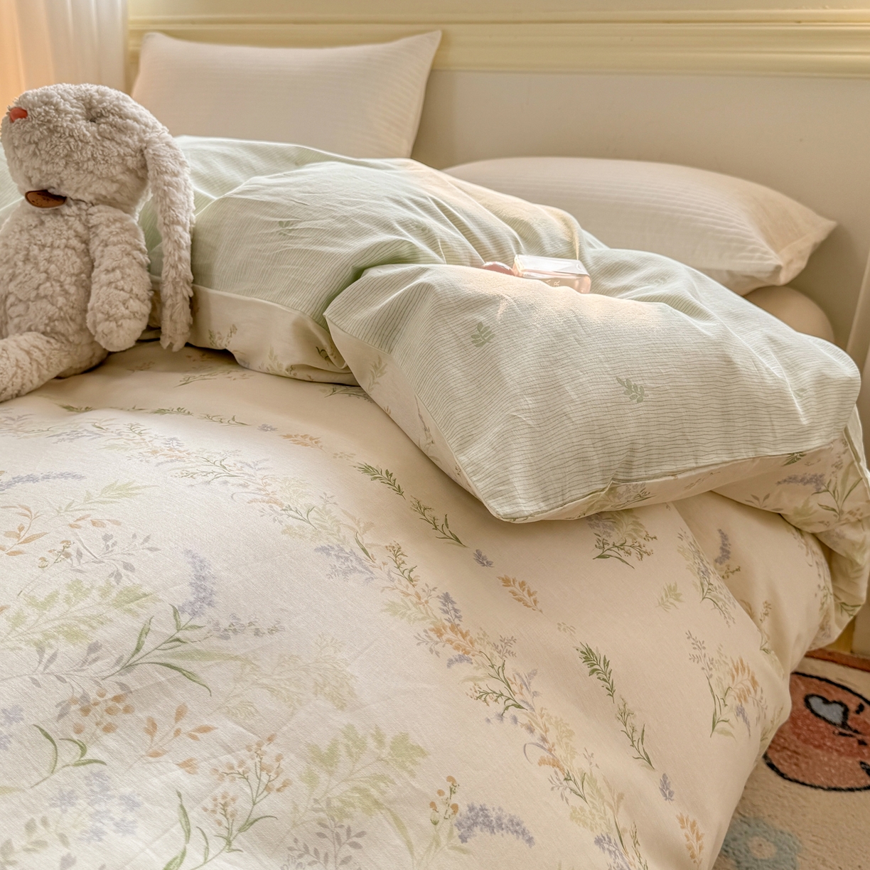 91家纺网 家纺一手货源 找家纺 名品家纺 2026新款100%纯棉单被套系列 春野絮语