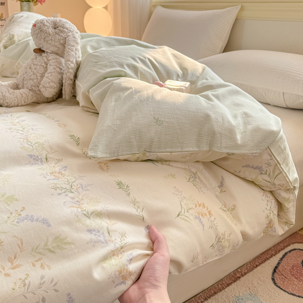 91家纺网 家纺一手货源 找家纺 名品家纺 2026新款100%纯棉单被套系列 春野絮语