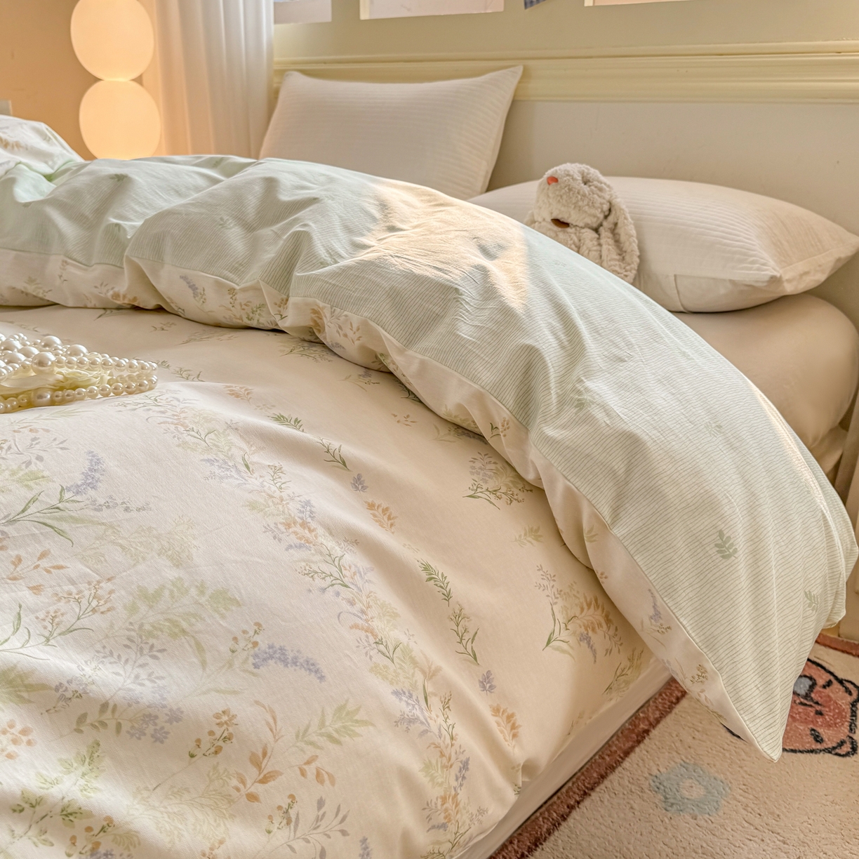 91家纺网 家纺一手货源 找家纺 名品家纺 2026新款100%纯棉单被套系列 春野絮语