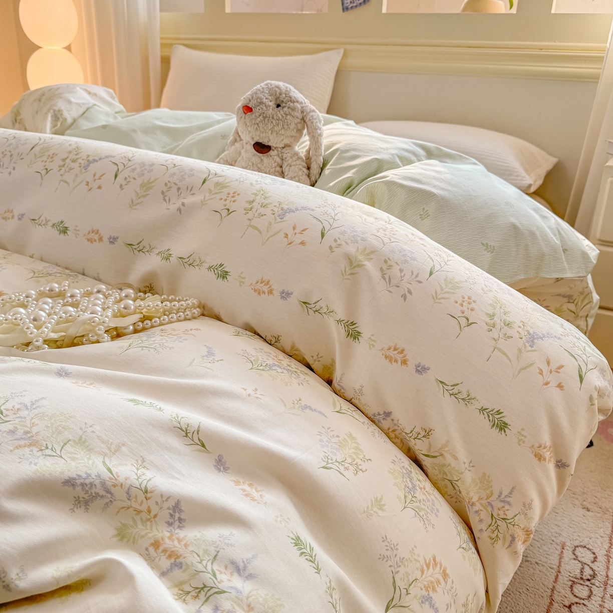 91家纺网 家纺一手货源 找家纺 名品家纺 2026新款100%纯棉单被套系列 春野絮语