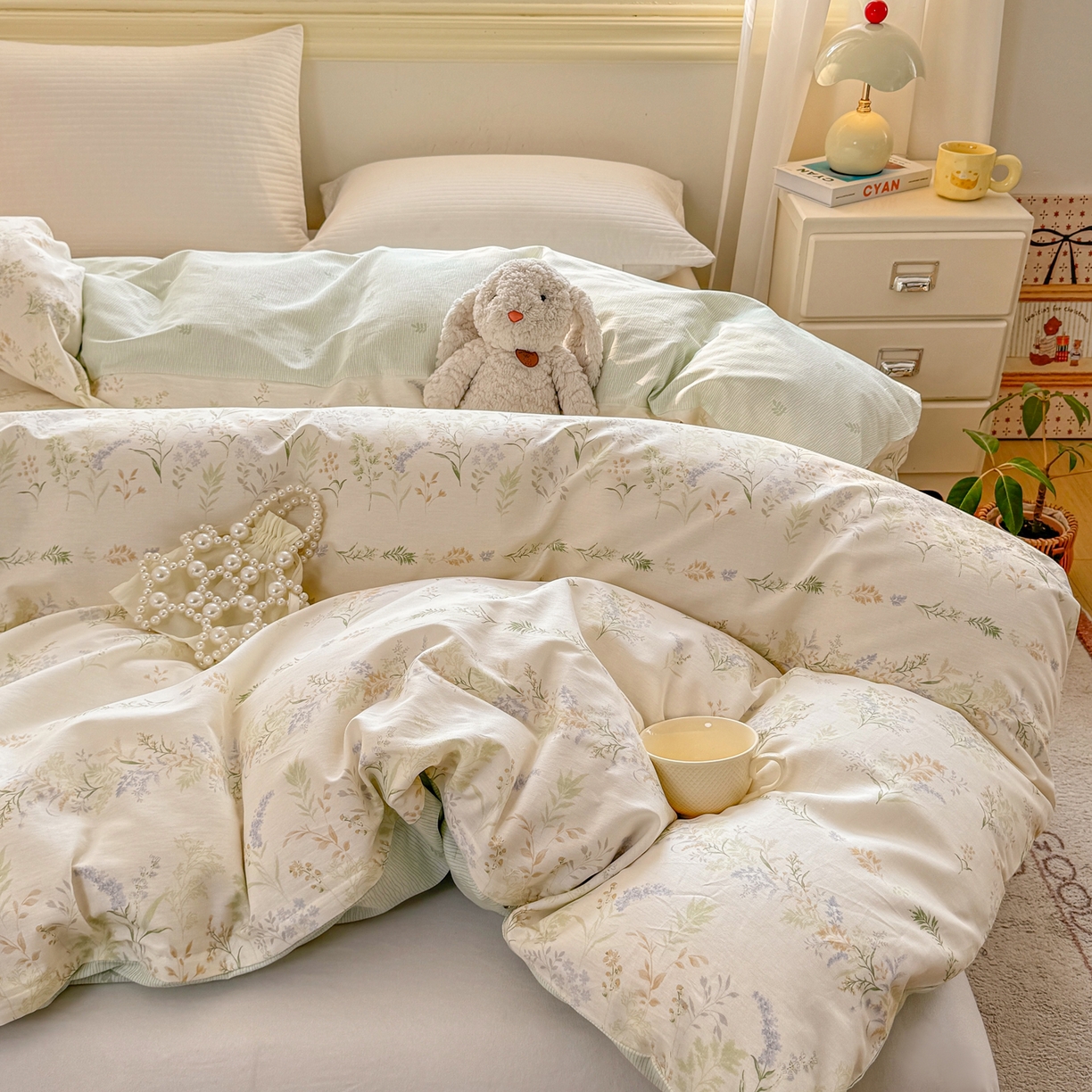 91家纺网 家纺一手货源 找家纺 名品家纺 2026新款100%纯棉单被套系列 春野絮语