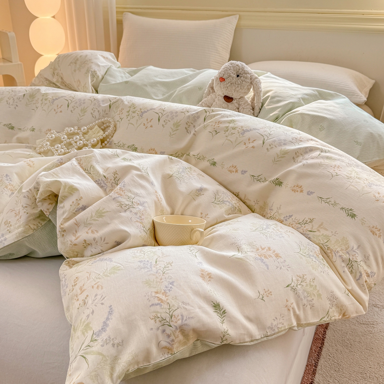 91家纺网 家纺一手货源 找家纺 名品家纺 2026新款100%纯棉单被套系列 春野絮语