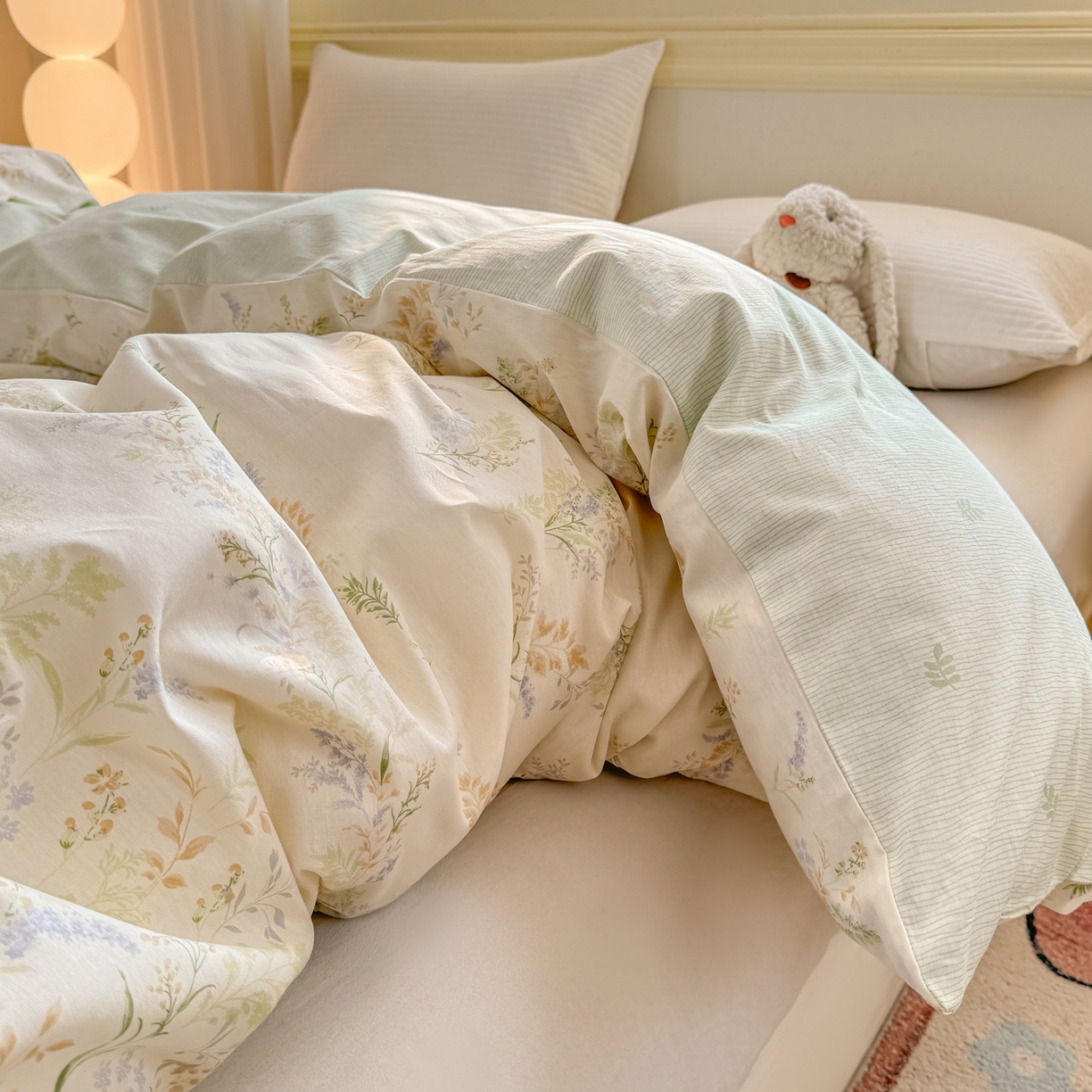 91家纺网 家纺一手货源 找家纺 名品家纺 2026新款100%纯棉单被套系列 春野絮语