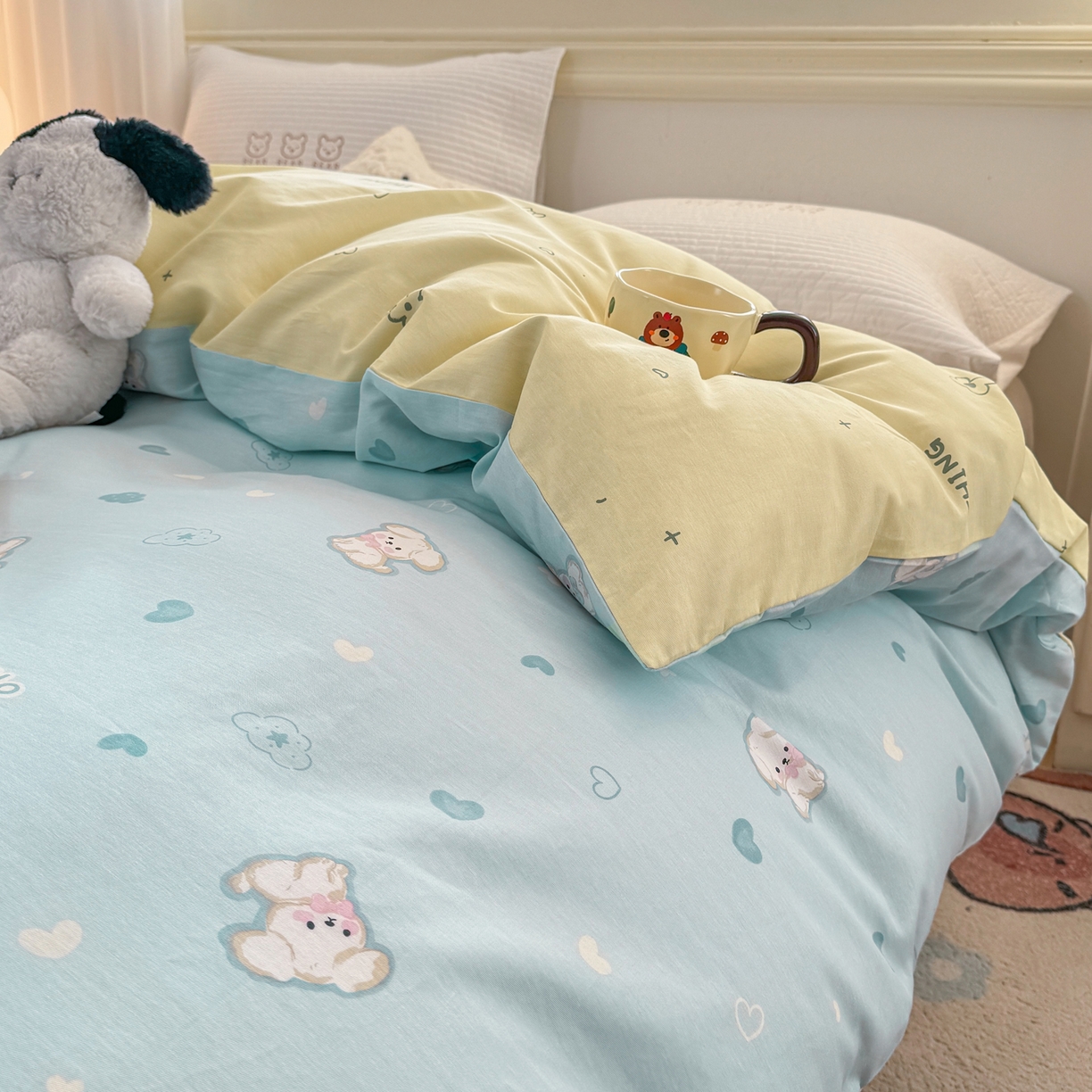 91家纺网 家纺一手货源 找家纺 名品家纺 2026新款100%纯棉单被套系列 提供买家秀 哈基米