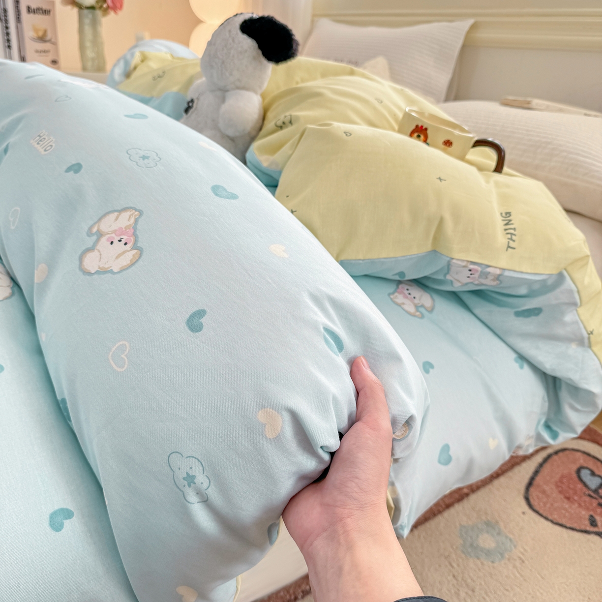 91家纺网 家纺一手货源 找家纺 名品家纺 2026新款100%纯棉单被套系列 提供买家秀 哈基米