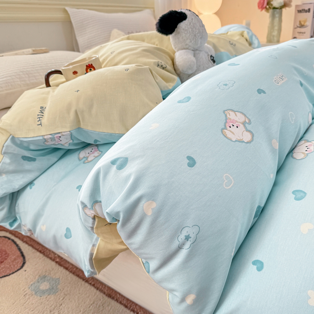 91家纺网 家纺一手货源 找家纺 名品家纺 2026新款100%纯棉单被套系列 提供买家秀 哈基米