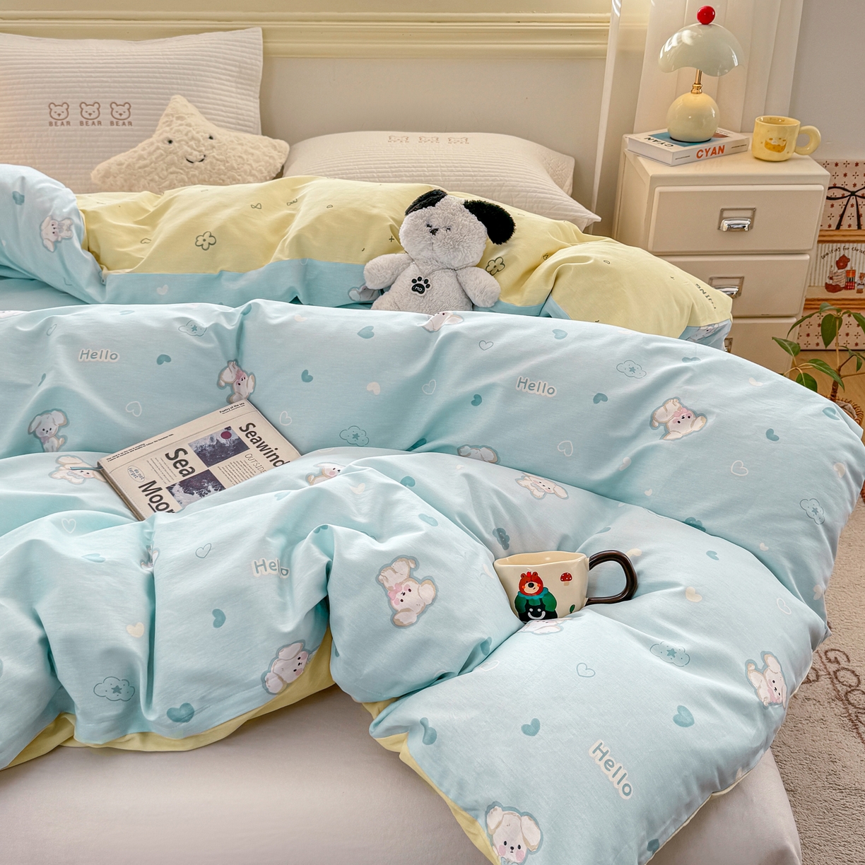 91家纺网 家纺一手货源 找家纺 名品家纺 2026新款100%纯棉单被套系列 提供买家秀 哈基米