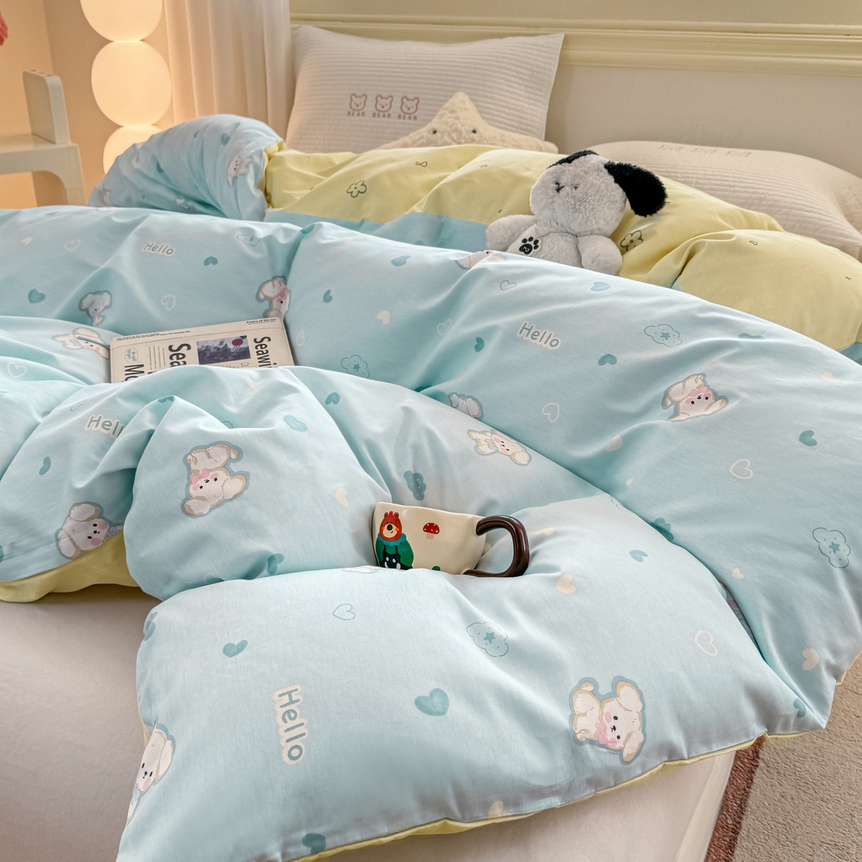 91家纺网 家纺一手货源 找家纺 名品家纺 2026新款100%纯棉单被套系列 提供买家秀 哈基米