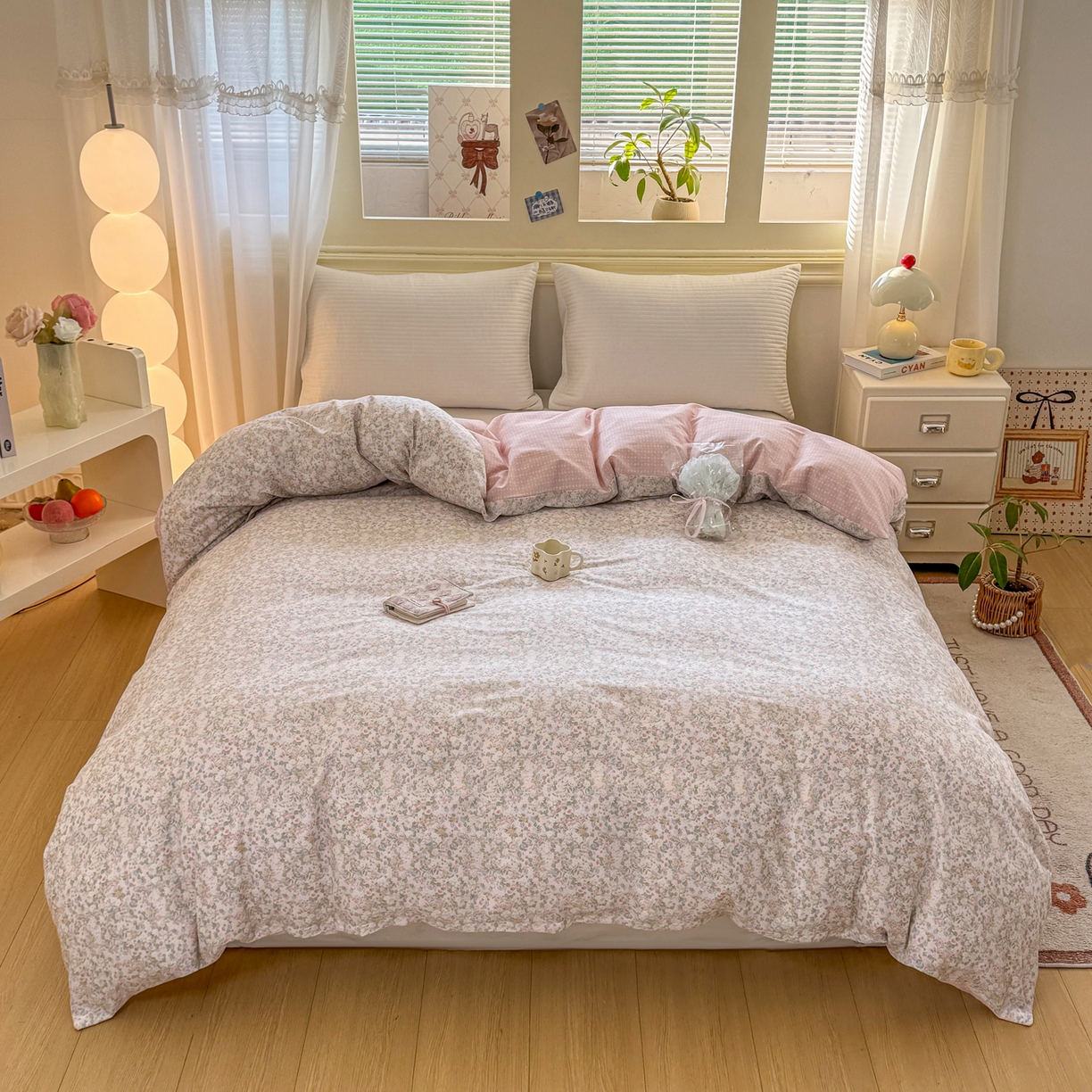 91家纺网 家纺一手货源 找家纺 名品家纺 2026新款100%纯棉单被套系列 花夕印象