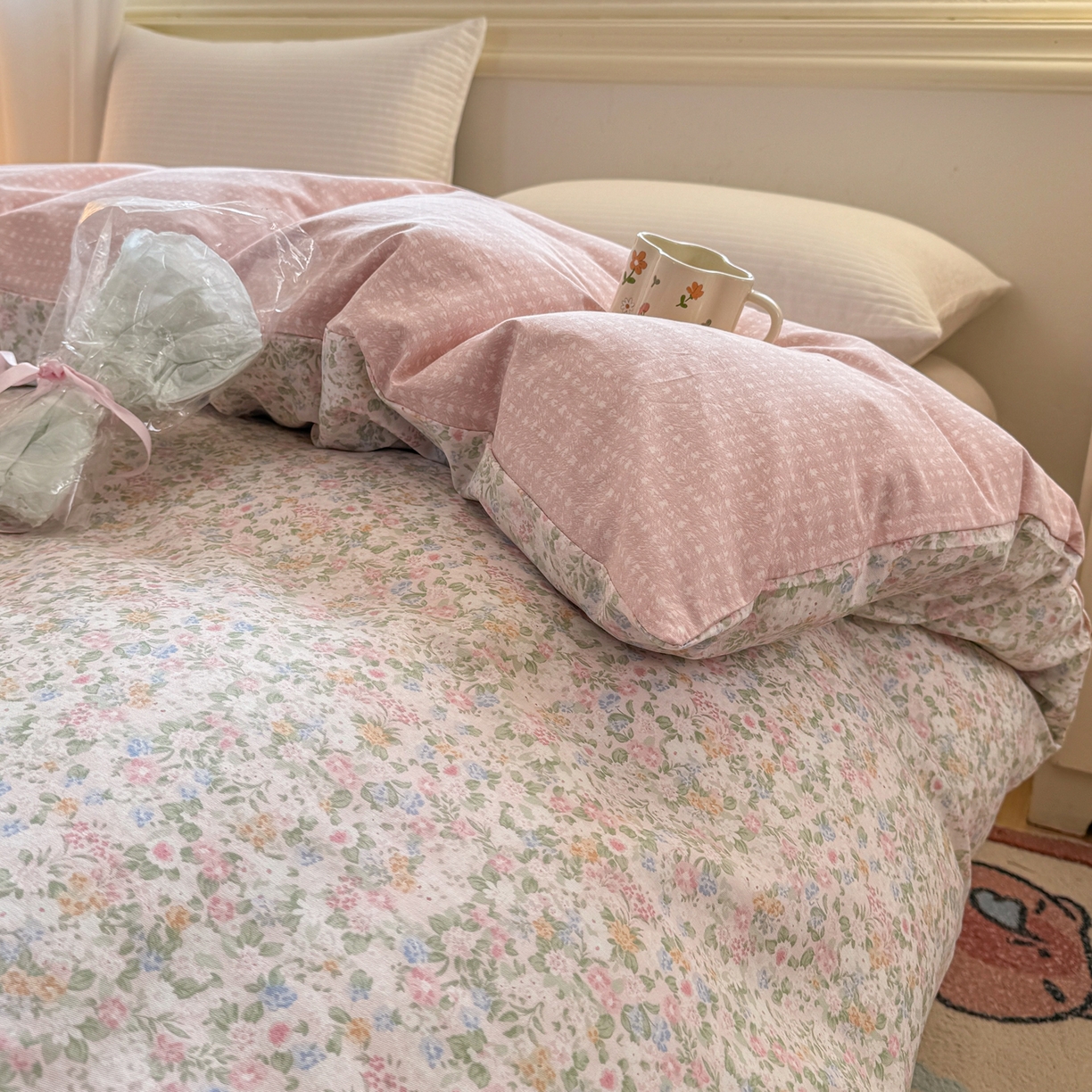 91家纺网 家纺一手货源 找家纺 名品家纺 2026新款100%纯棉单被套系列 花夕印象