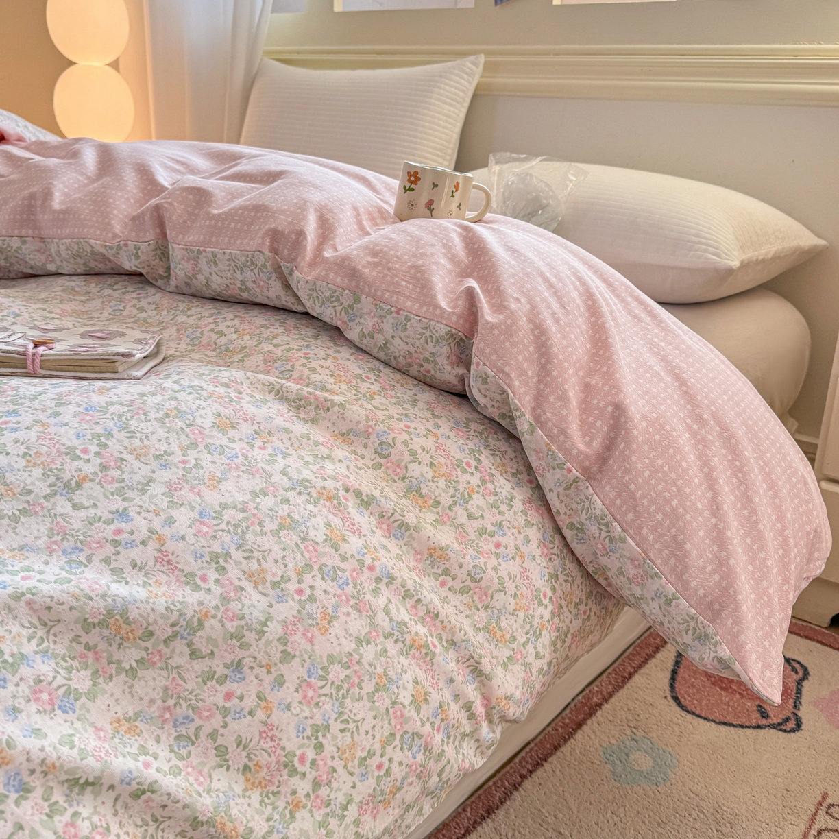 91家纺网 家纺一手货源 找家纺 名品家纺 2026新款100%纯棉单被套系列 花夕印象