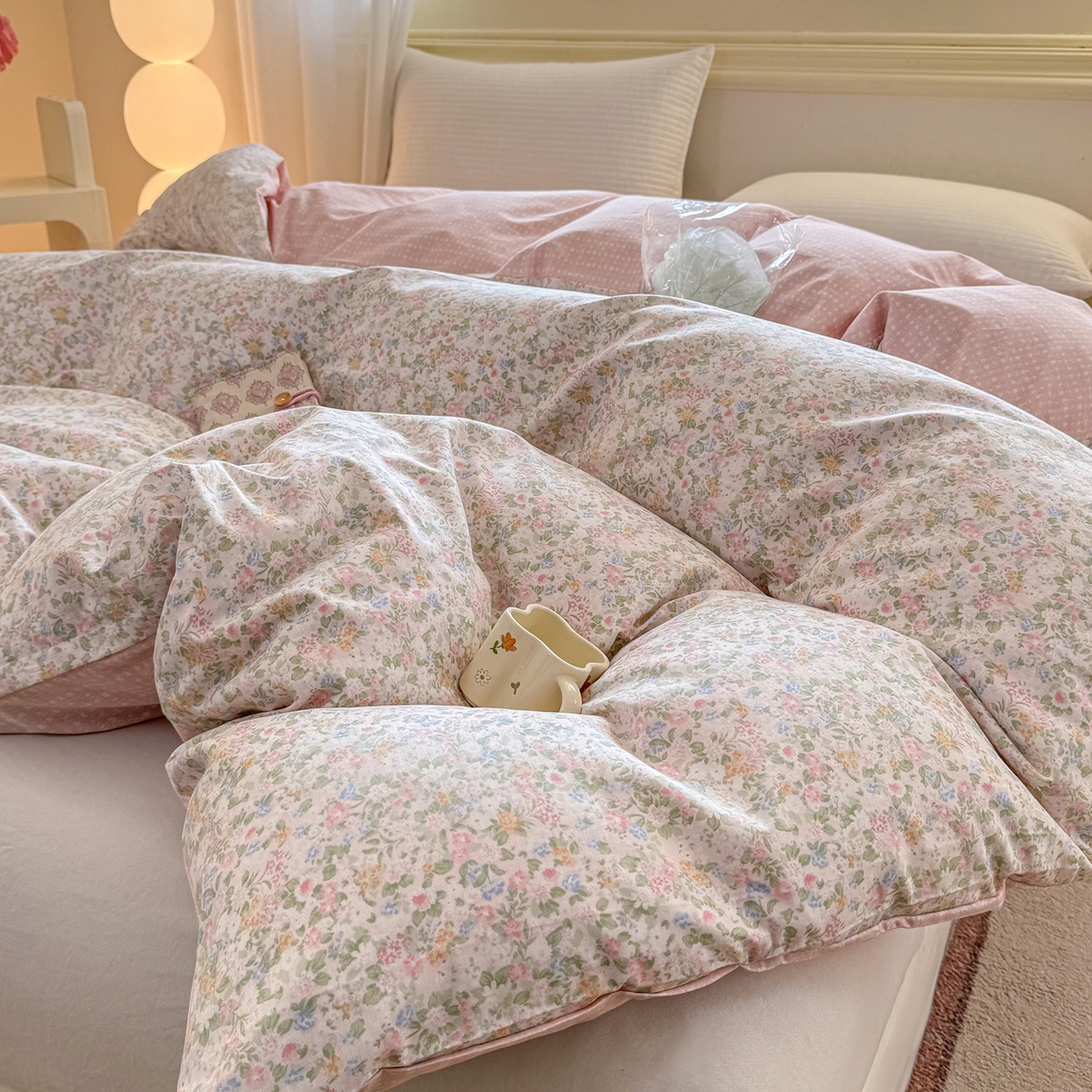 91家纺网 家纺一手货源 找家纺 名品家纺 2026新款100%纯棉单被套系列 花夕印象