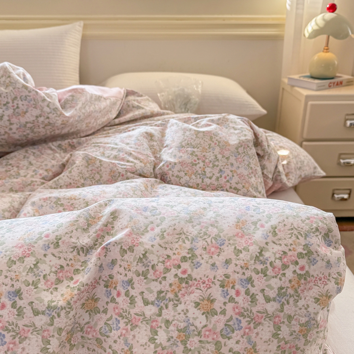 91家纺网 家纺一手货源 找家纺 名品家纺 2026新款100%纯棉单被套系列 花夕印象