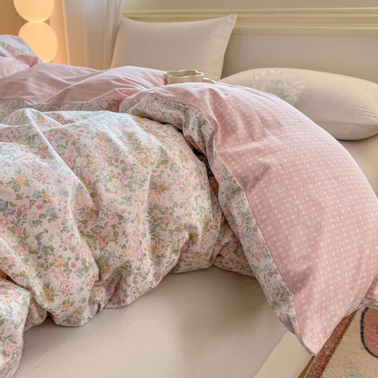 91家纺网 家纺一手货源 找家纺 名品家纺 2026新款100%纯棉单被套系列 花夕印象