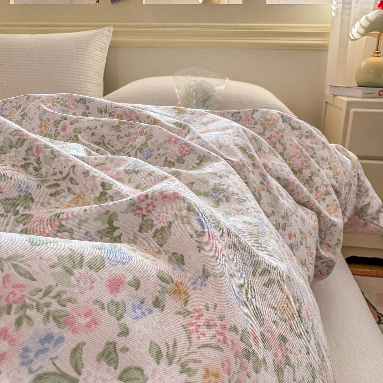 91家纺网 家纺一手货源 找家纺 名品家纺 2026新款100%纯棉单被套系列 花夕印象