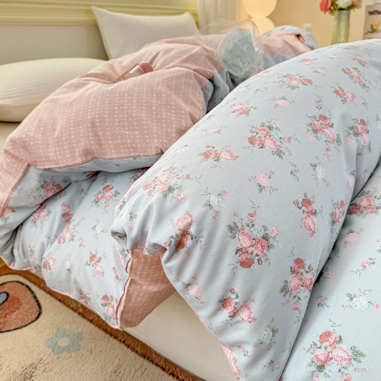 91家纺网 家纺一手货源 找家纺 名品家纺 2026新款100%纯棉单被套系列 泠羽花园